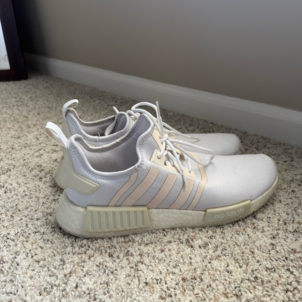 Adidas Cream and White NMD Sneakers Workout Running